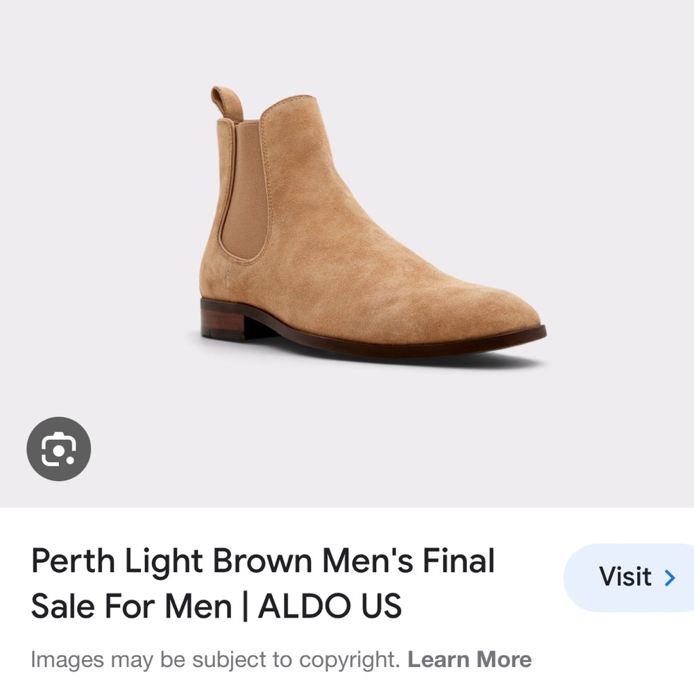 Mens Chelsea Boots Perth Light Brown Size 9*Sold Out*